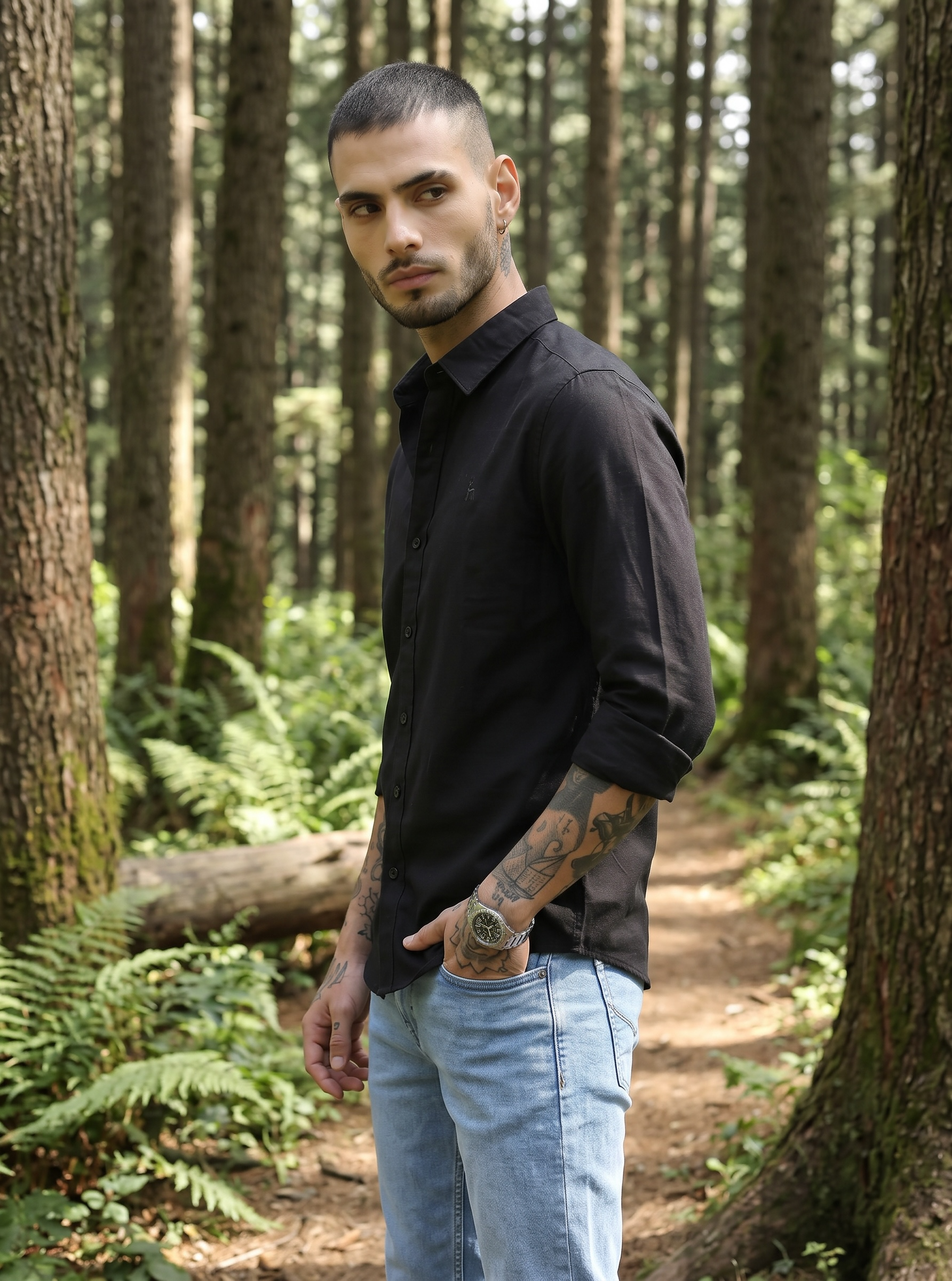 Escape Deer Linen Cotton Shirt EDS 1209  R7  S3