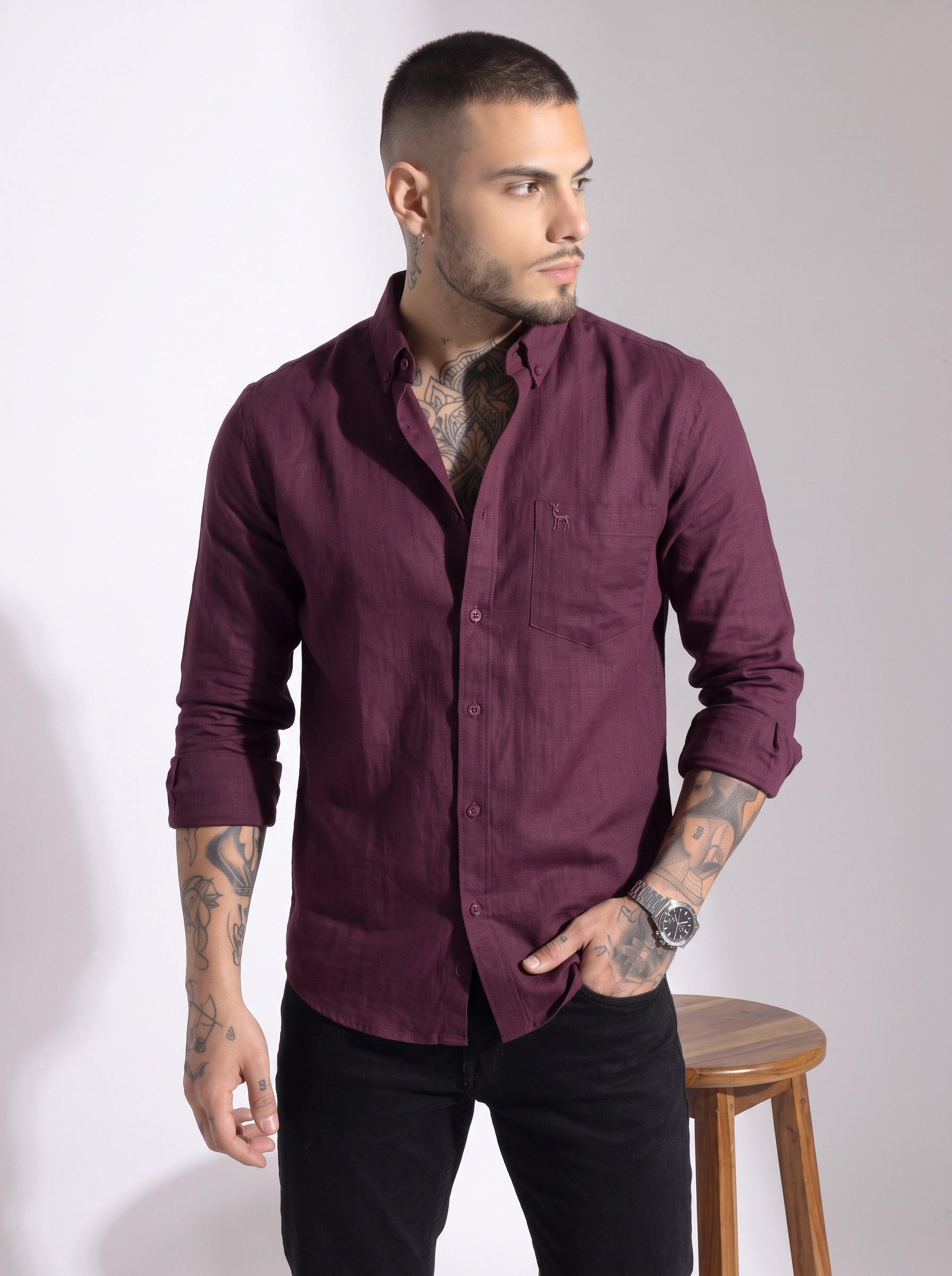 Escape Deer Cotton Linen Shirt EDS 1420