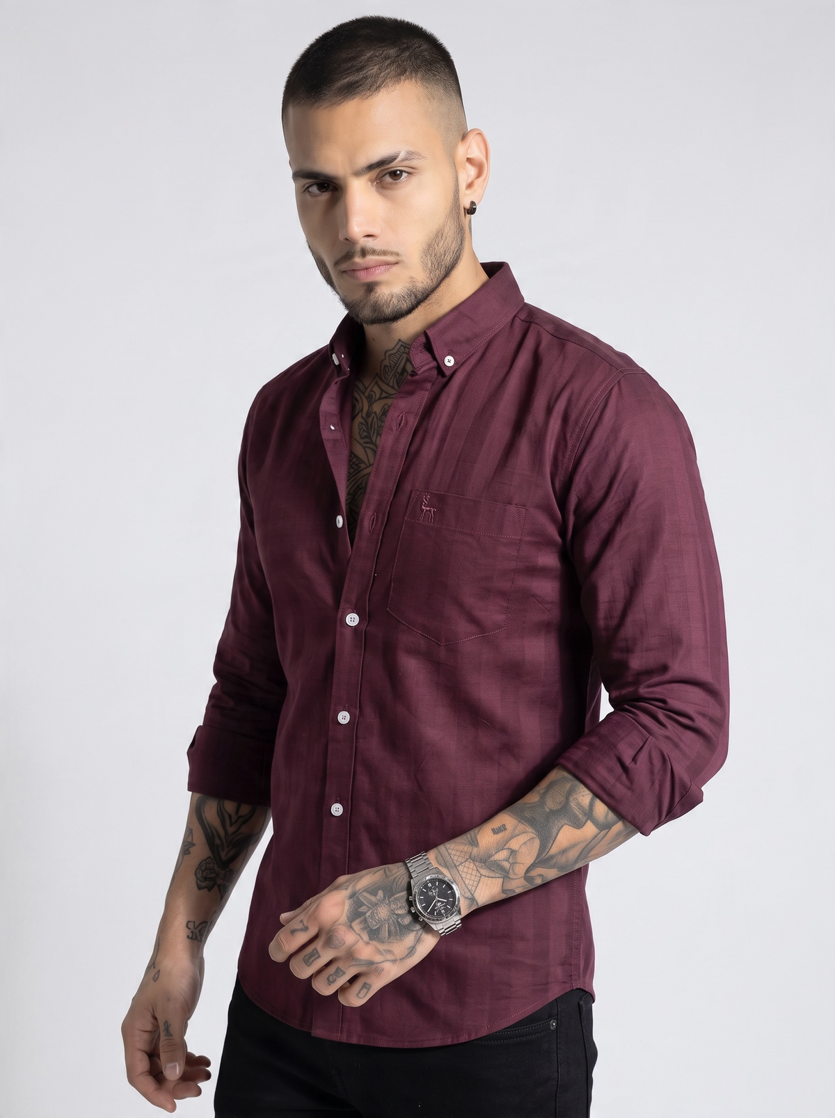 Escape Deer Cotton Linen Shirt EDS 1625 R4 S8