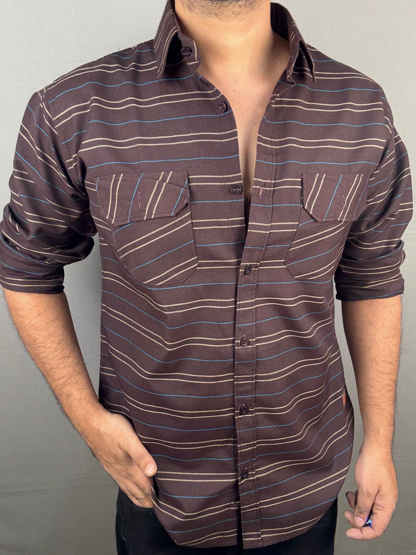 Premium Striped Shirt (M) ED1023 R6S5