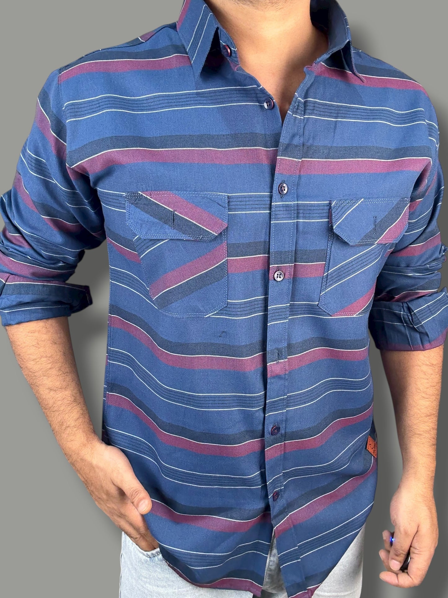 Premium Striped Shirt (M) ED1021 R6S7