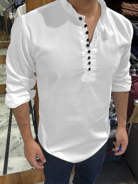 White Short Kurta (M) ED1115