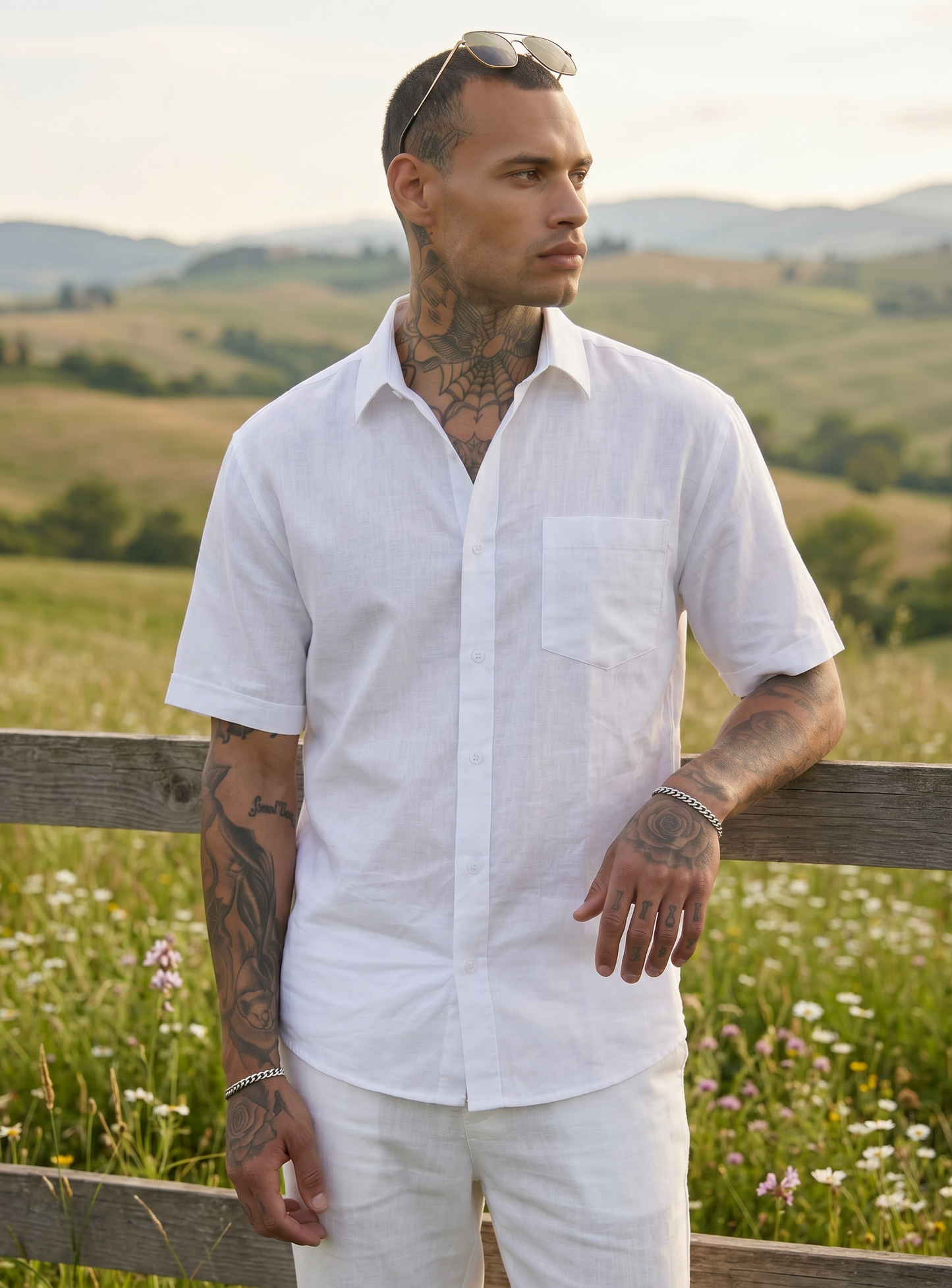Escape Deer Linen Cotton Shirt EDS 1202