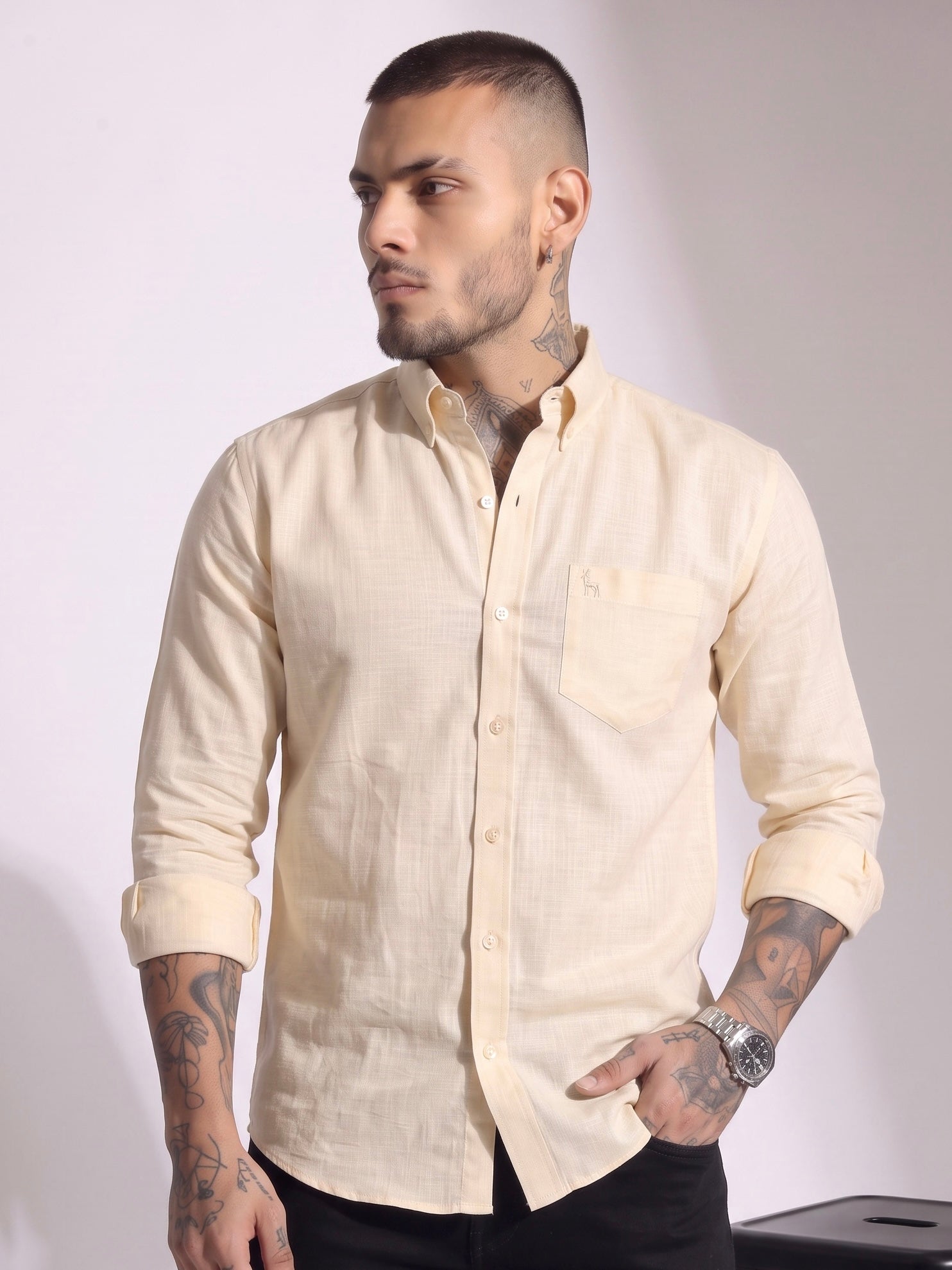 Escape Deer Cotton Linen Shirt EDS 1444 R3 S2