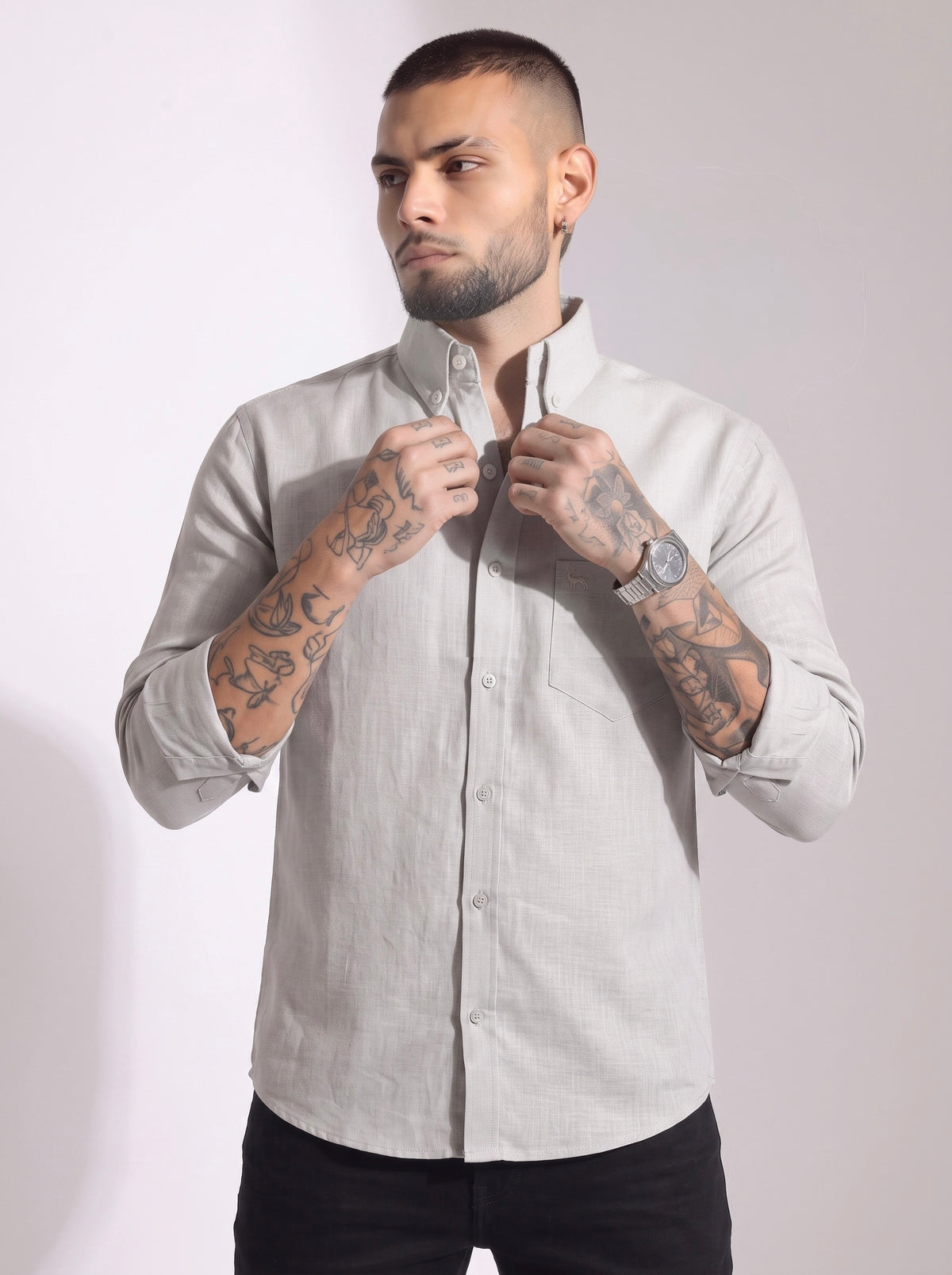 Escape Deer Cotton Linen Shirt EDS 1443 R3 S2
