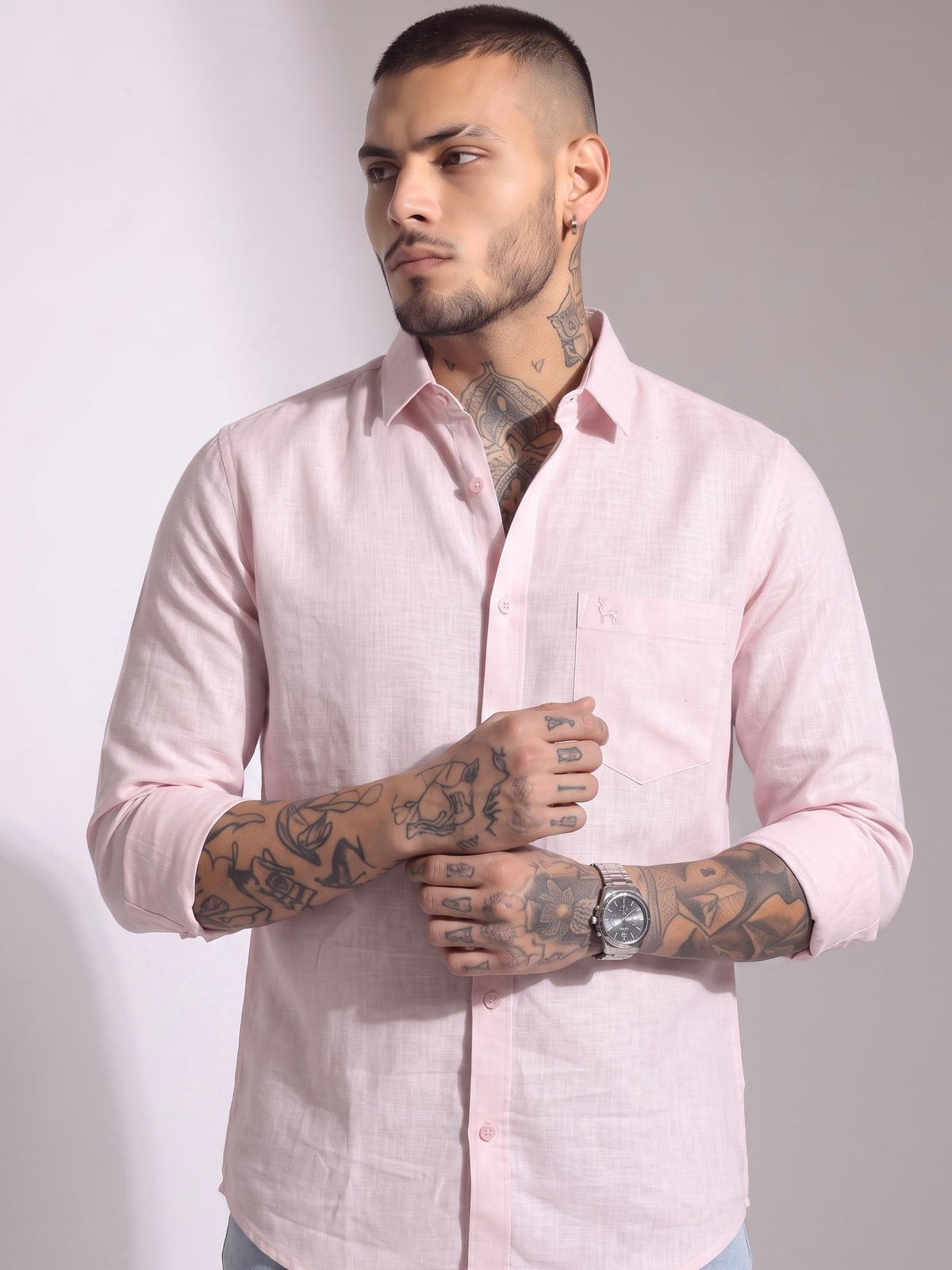 Escape Deer Cotton Linen Shirt EDS 1440 R8 S5
