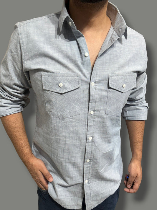 Double Pocket Grey Shirt (L) ED1161 R9 S3