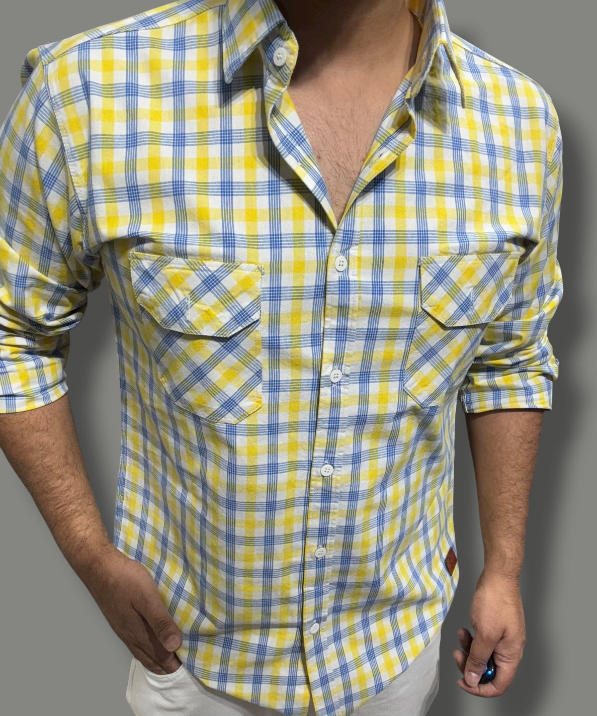 Double Pocket Checked Shirt (M) ED1096 R9 S2