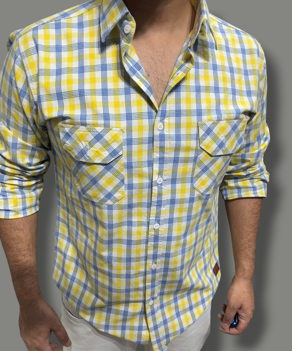 Double Pocket Checked Shirt (M) ED1096 R9 S2